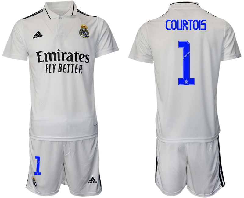 Men 2022-2023 Club Real Madrid home white #1 Adidas Soccer Jersey